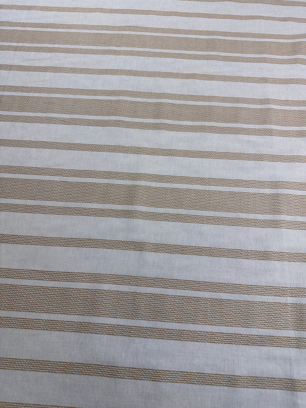 Laura & Kiran - Amalfi Stripe - Tan  - Upholstery - Cotton Fabric - 54/56" Wide - 100% Cotton