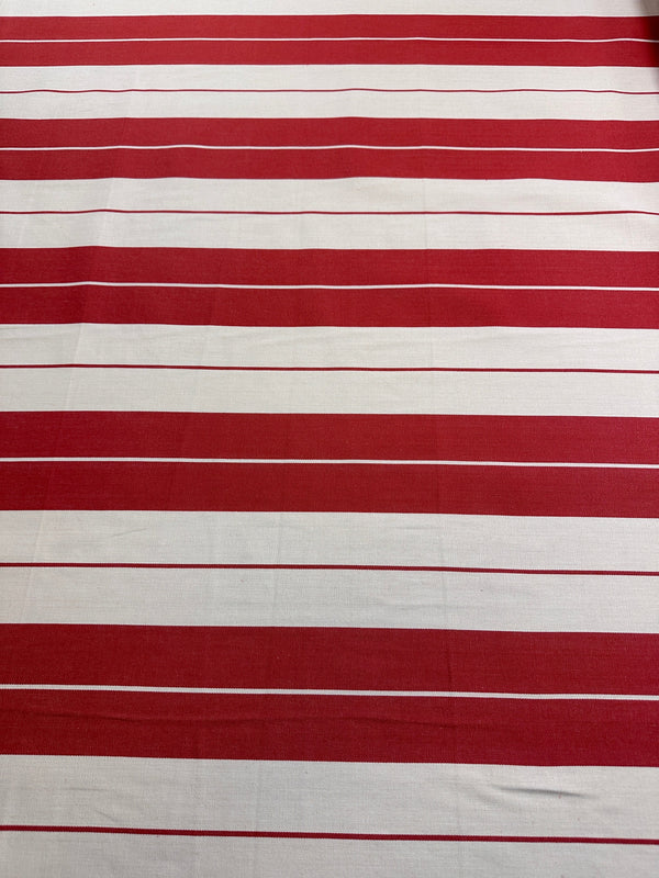 Laura & Kiran - Ballet Stripe - Tomato - Upholstery - Cotton Fabric - 54/56" Wide - 100% Cotton