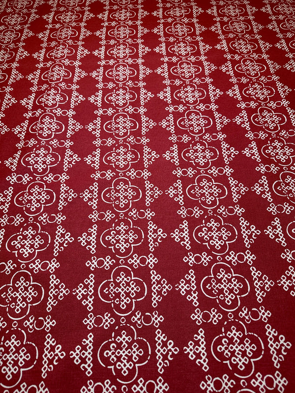 Laura & Kiran - Bandhani - Red - Upholstery/Drapery Cotton Fabric - 56" Wide - 100% Cotton