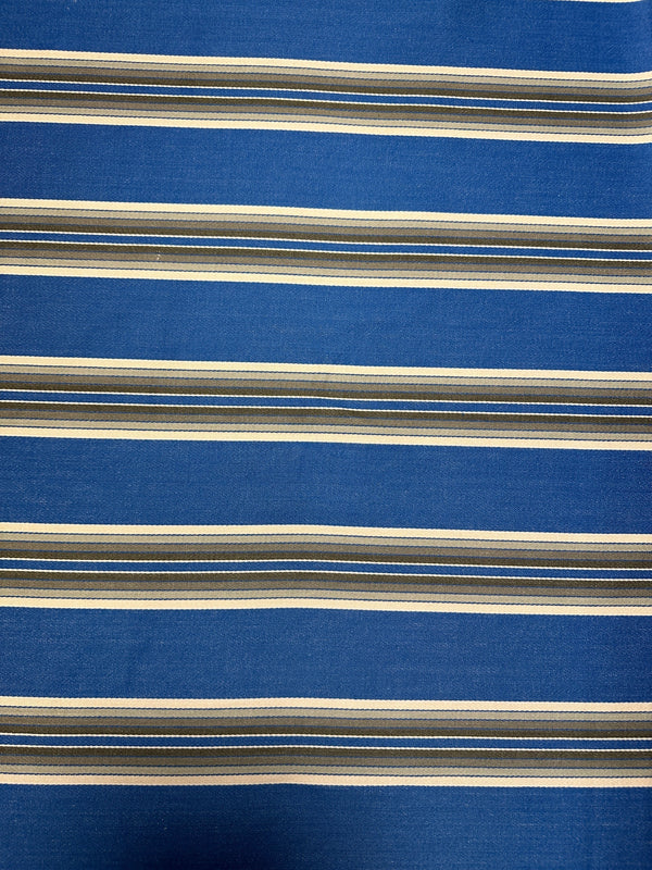 Laura & Kiran - Bastille Stripe - True Blue - Upholstery - Cotton Fabric - 54/56" Wide - 100% Cotton