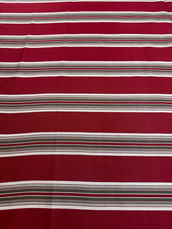 Laura & Kiran - Bastille Stripe - Merlot - Upholstery - Cotton Fabric - 54/56" Wide - 100% Cotton