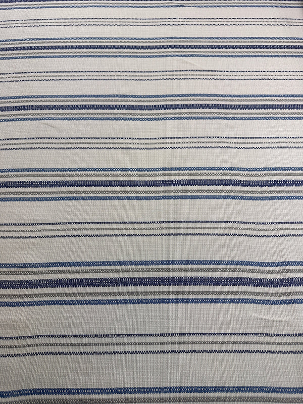 Laura & Kiran - Lisbon Stripe - Blue - Upholstery - Cotton Fabric - 54/56" Wide - 100% Cotton