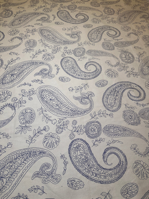 Laura & Kiran - London Paisley - Grape/Wheat - Upholstery/Drapery Cotton Fabric - 58" Wide - 100% Cotton