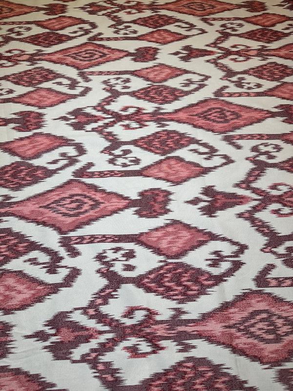 Laura & Kiran - New Tajik - Coral - Upholstery/Drapery Cotton Fabric - 58" Wide - 100% Cotton