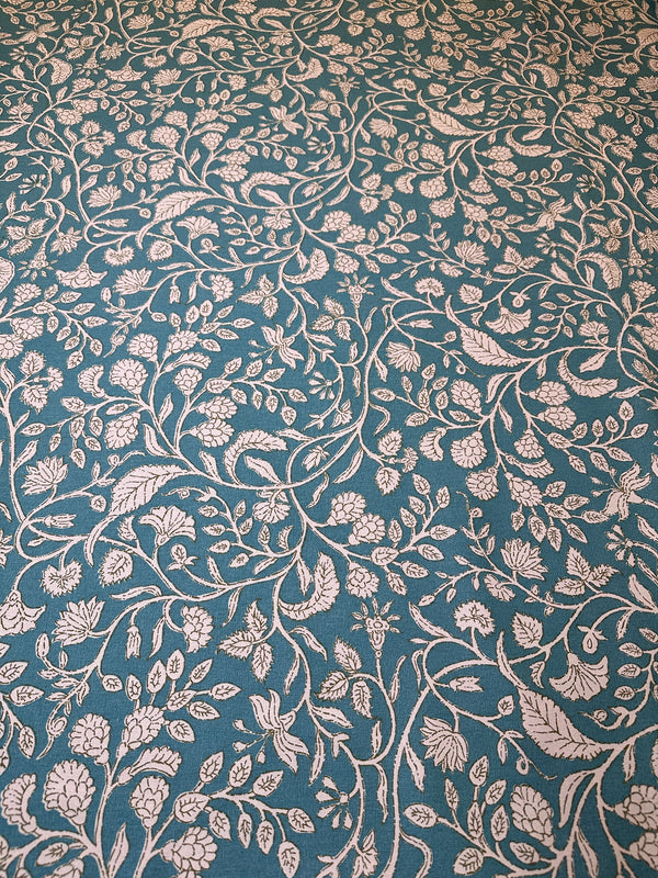 Laura & Kiran - Paradise - Turquoise - Upholstery/Drapery Cotton Fabric - 58" Wide - 100% Cotton