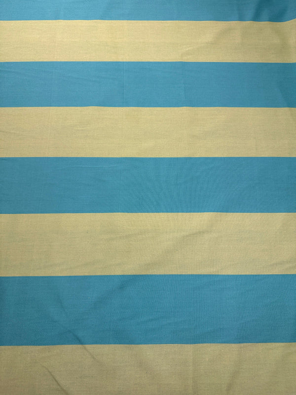 Laura & Kiran - Royal Awning Stripe - Teal/Citron - Upholstery - Cotton Fabric - 54/56" Wide - 100% Cotton