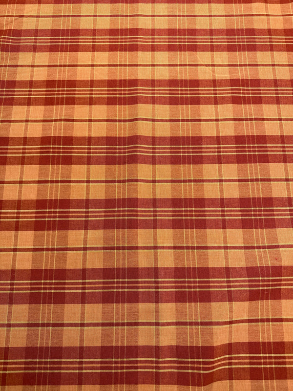Laura & Kiran - Scottish Check - Rust - Upholstery - Cotton Fabric - 54/56" Wide - 100% Cotton