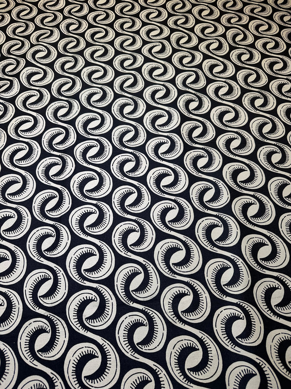 Laura & Kiran - Yoruba Print - Charcoal - Upholstery/Drapery Cotton Fabric - 58" Wide - 100% Cotton