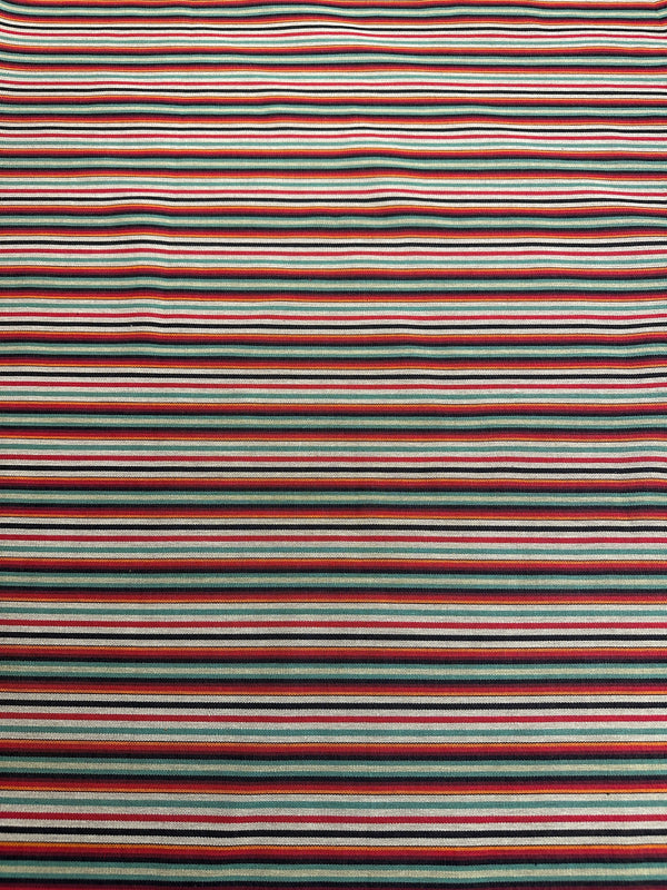 Laura & Kiran - Zapatta Stripe - Red/Black/Green - Upholstery - Cotton Fabric - 54/56" Wide - 100% Cotton