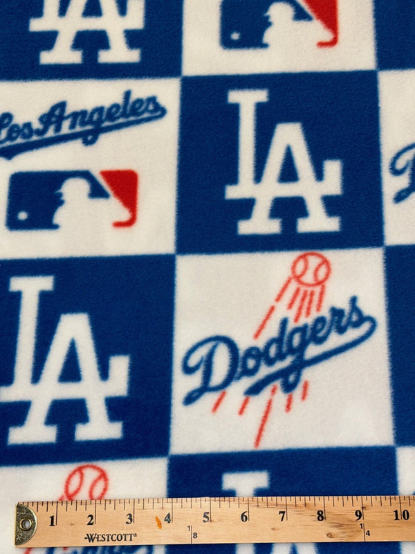 MLB LA Dodgers Blue & White Squares Fleece