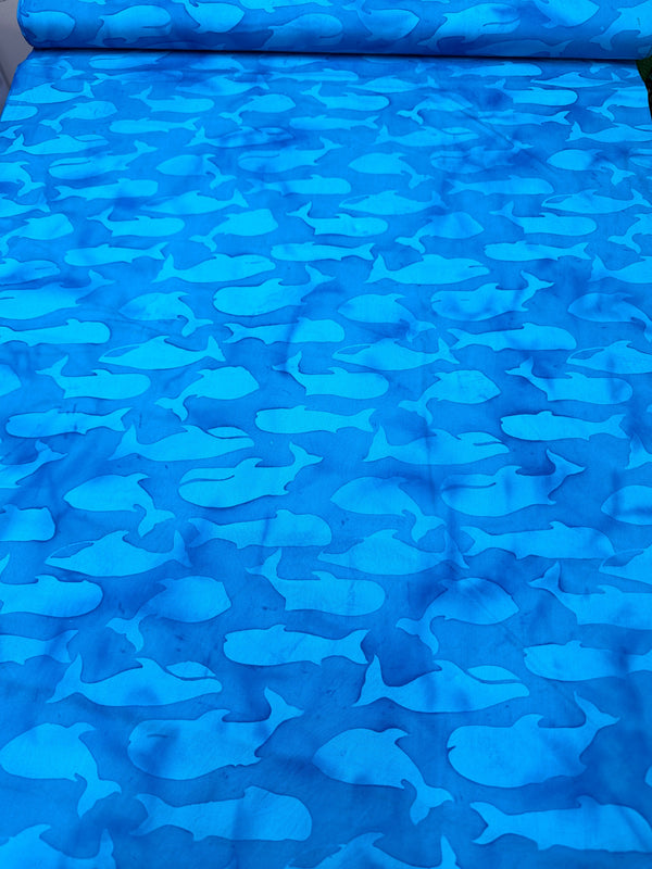 Medium Pool Whales Batik Cotton - 44/45" Wide - 100% Cotton - sec.6