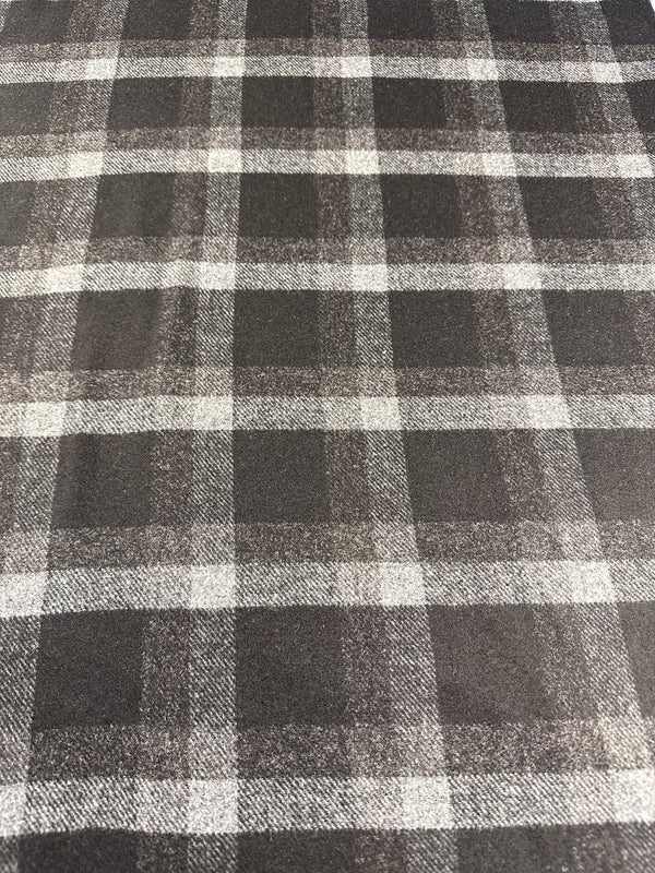 Smoke Check - Melton Wool Blend - 58" Wide - 50% Wool 50% Poly