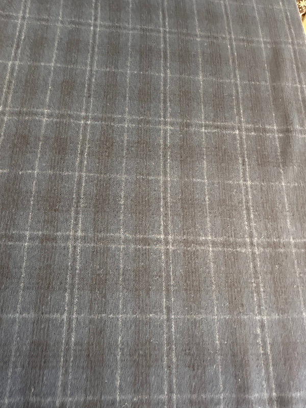 Gray Check - Melton Wool Blend - 58" Wide - 50% Wool 50% Poly