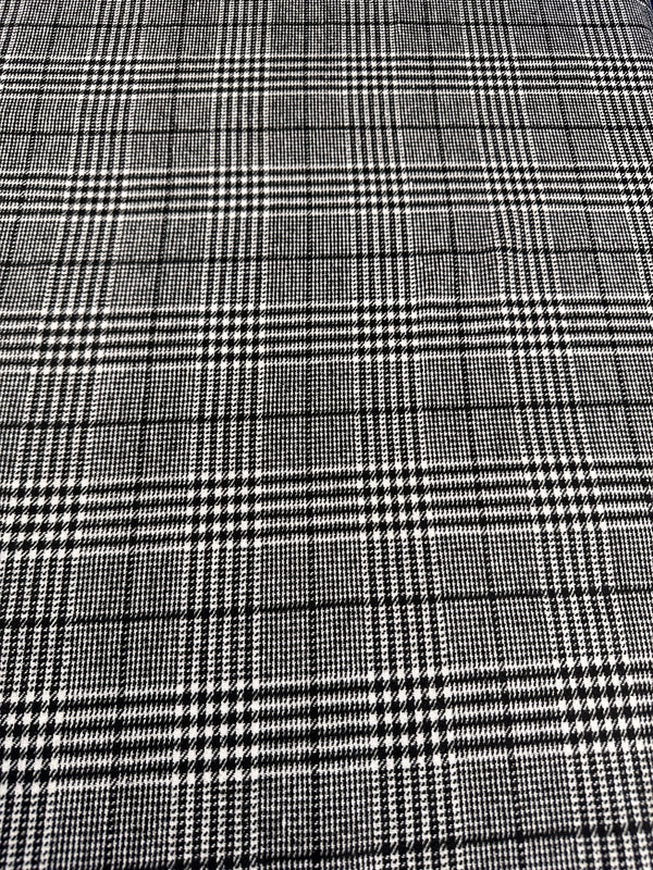 Glen Plaid - Melton Wool Blend - 58" Wide - 50% Wool 50% Poly