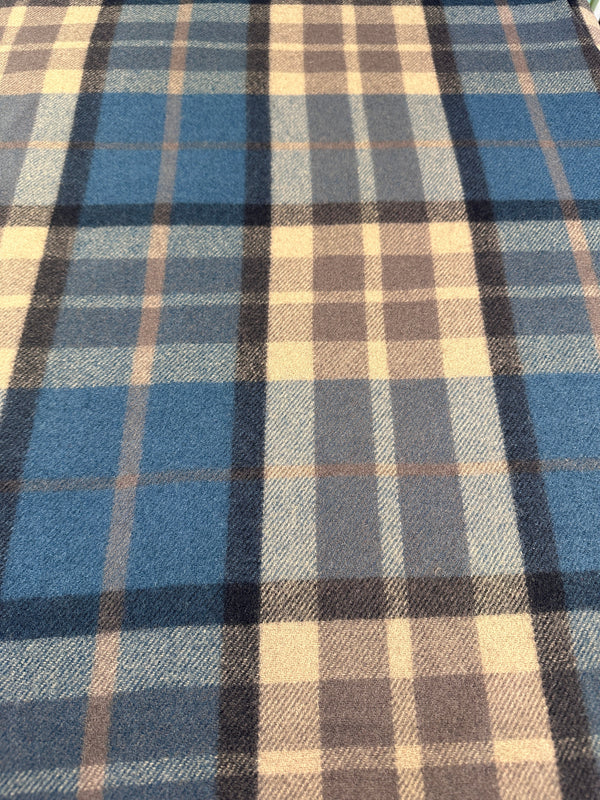 English Plaid - Melton Wool Blend - 58" Wide - 50% Wool 50% Poly