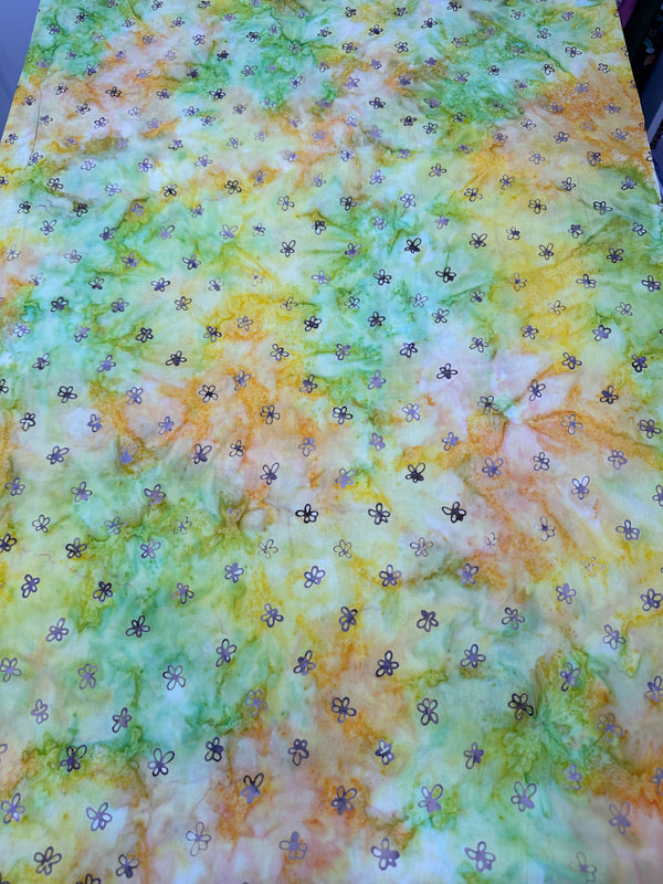 Multi-colored with Tiny Flowers Batik Cotton - 44/45" Wide - 100% Cotton - sec.8
