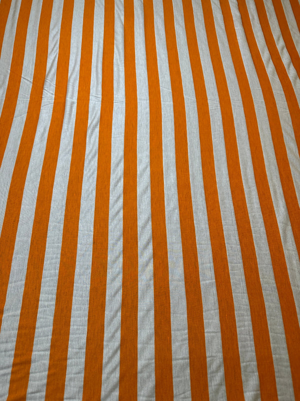 Orange & White Strip - 60" Wide - Spandex Knit