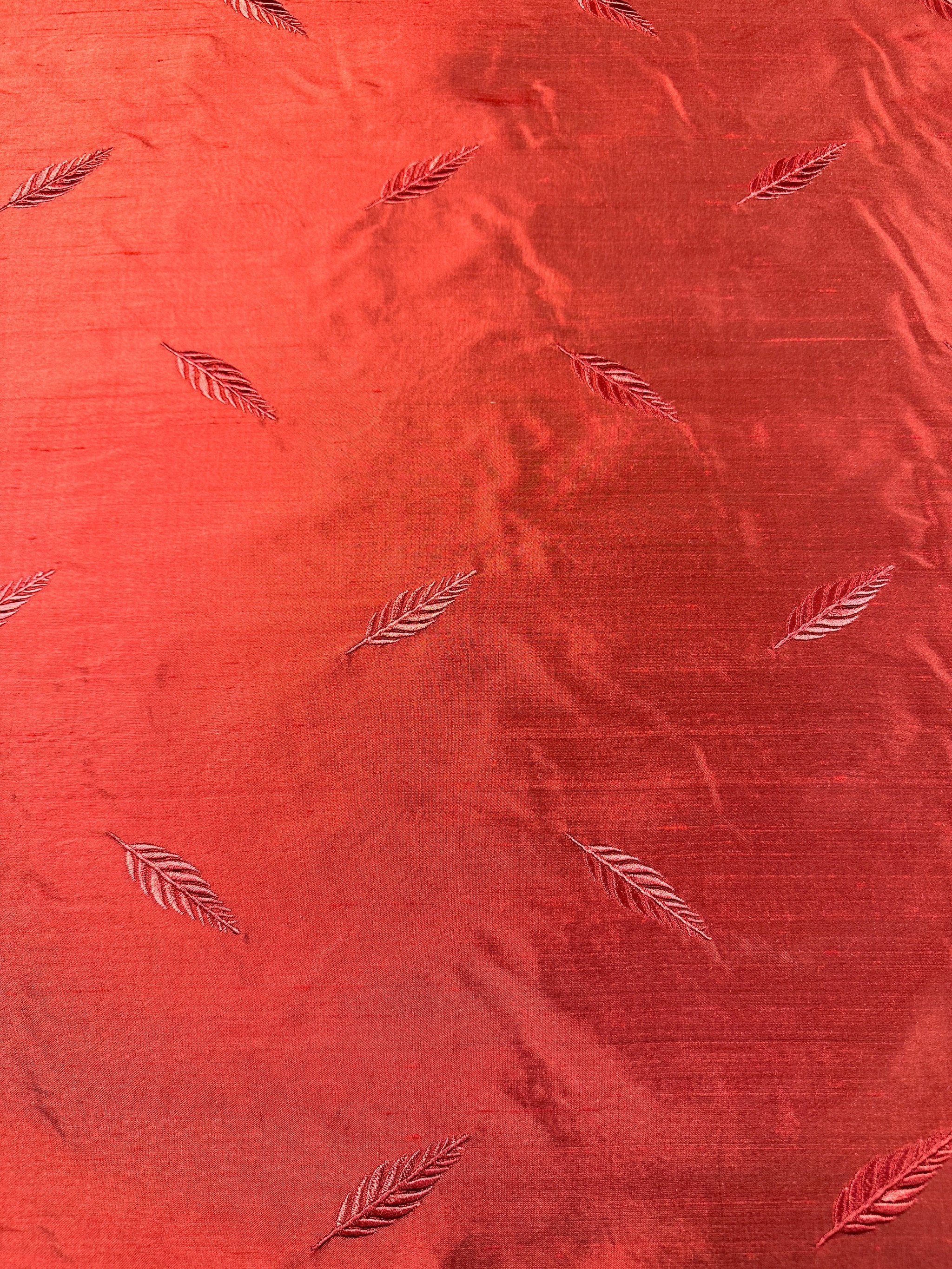 Rust Color Silk Palm Queen Rust - Silk Fabric - 100% Silk - 53