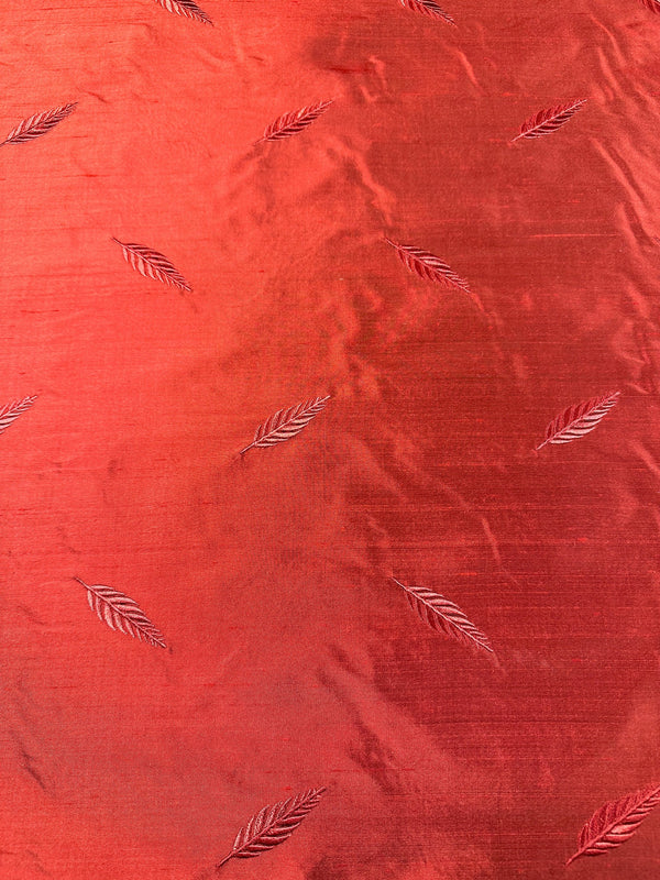 Palm Queen Rust - Silk Fabric - 100% Silk - 53" Wide