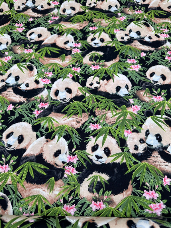 Panda Faces - Cotton Fabric - 44/45" Wide - 100% Cotton sec7