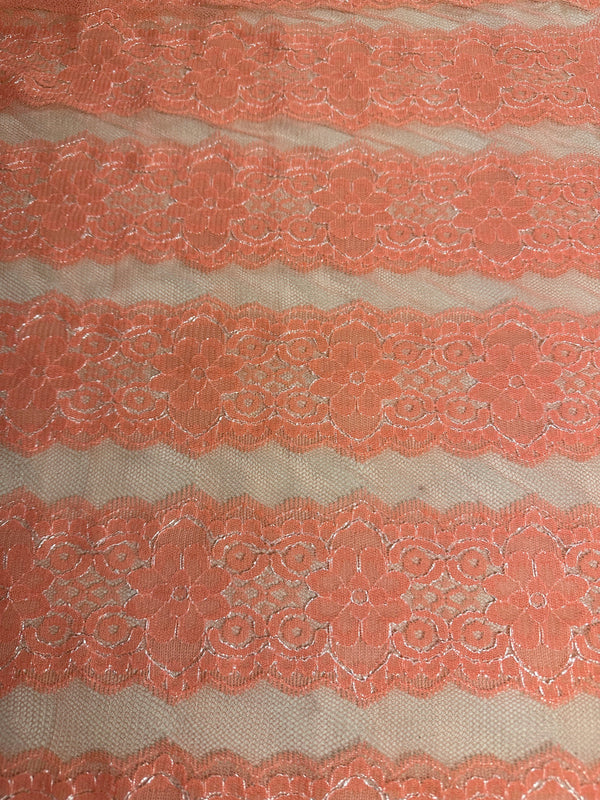 Lace - Nylon/Lycra - Peach - Fashion Fabric - 54-56" Wide