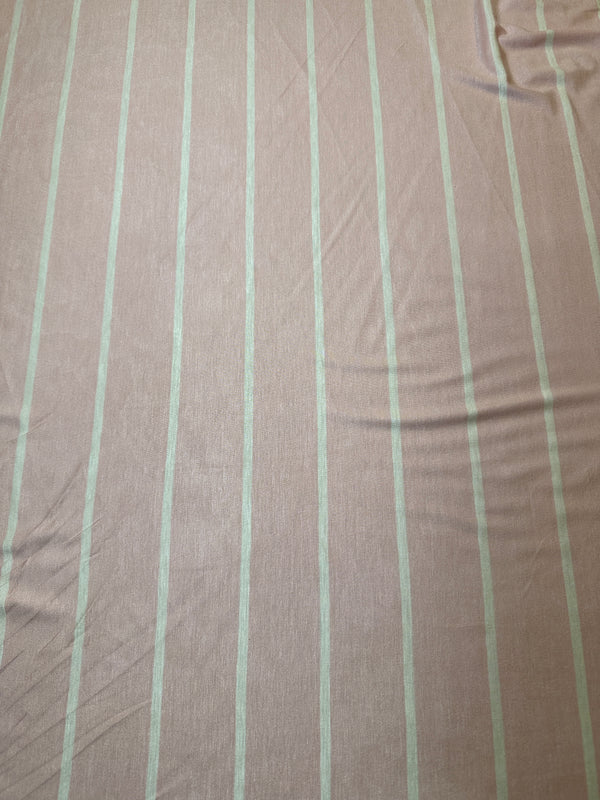 White Strips on Pink Knit -  60" Wide - Spandex Knit