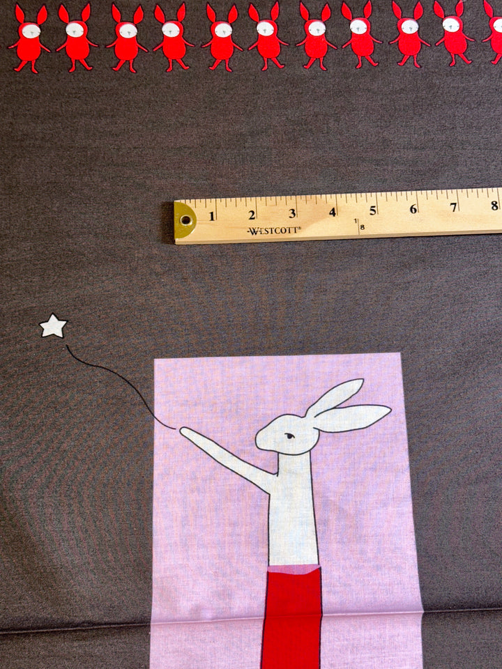 RIC RAC RABBITS Bunny Rabbit Panel Easter Quilting Cotton - 43/44