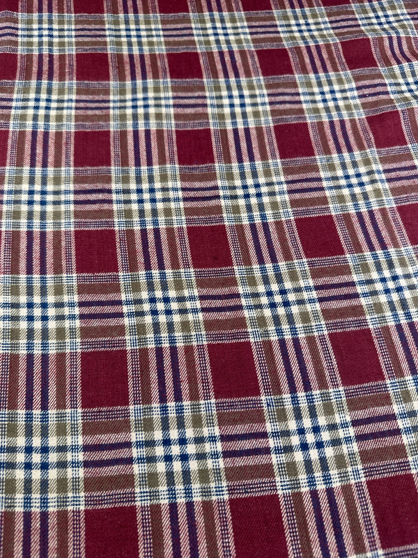 Red Tartan Plaid Flannel - Cotton Flannel Fabric -  44/45" Wide - 100% Cotton