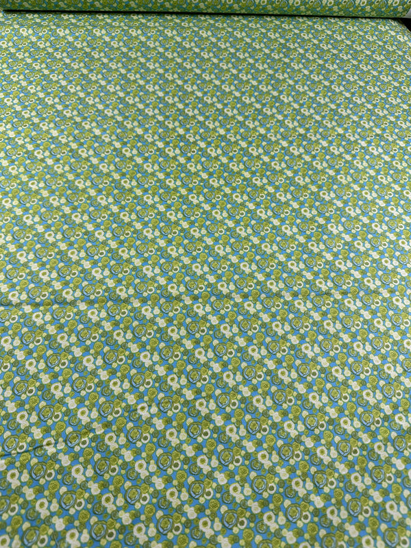 Riley Blake - Blue Green Circle Design - Cotton Fabric - 44/45" Wide - 100% Cotton - AI2