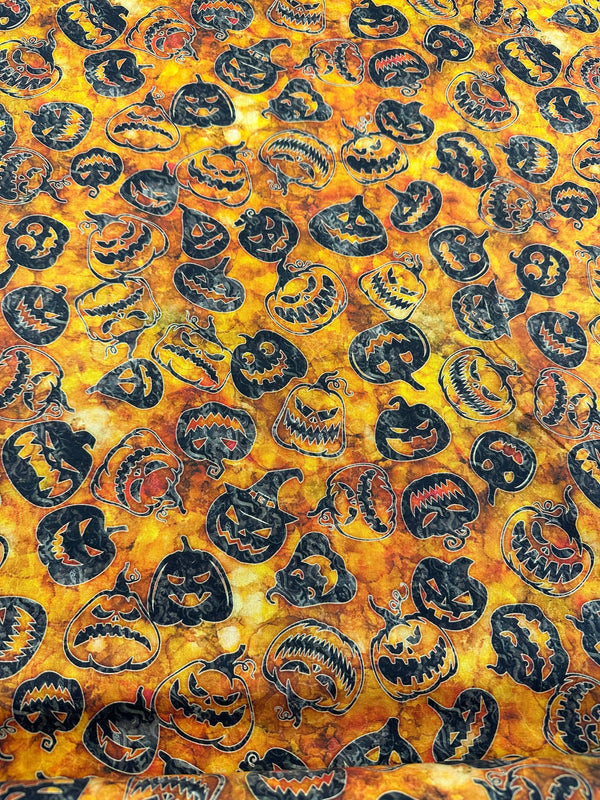 Scary Pumpkins - Halloween - Cotton Fabric - 44/45" Wide - 100% Cotton