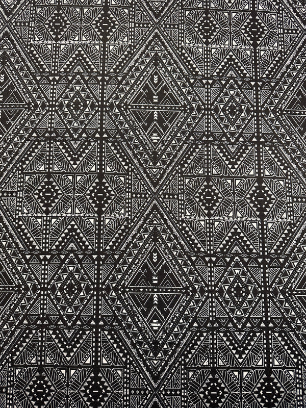 Scuba Fabric - Black Diamonds Print - Neoprene Fashion Fabric - 58" Wide