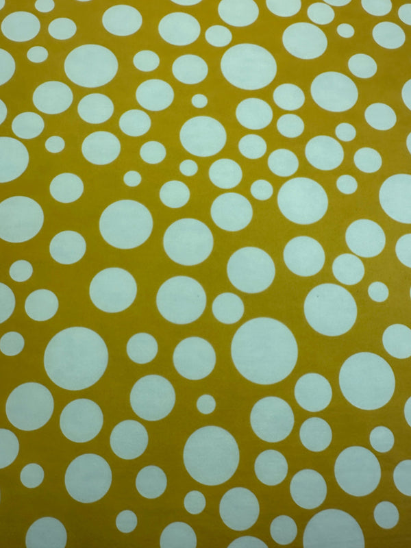 Scuba Fabric - Polka Dots on Yellow Neoprene Fashion Fabric - 58" Wide