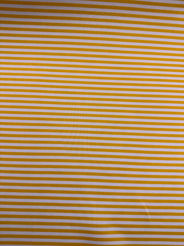 Scuba Fabric - Yellow & White Stripes on Neoprene Fashion Fabric - 58" Wide