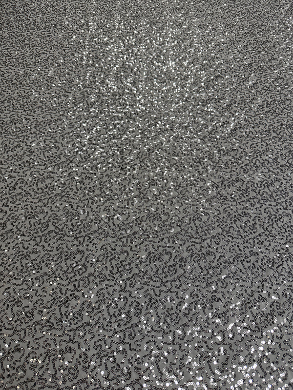 Sequin Four Way Stretch Grey Spandex - Fashion Fabric - 56" Wide