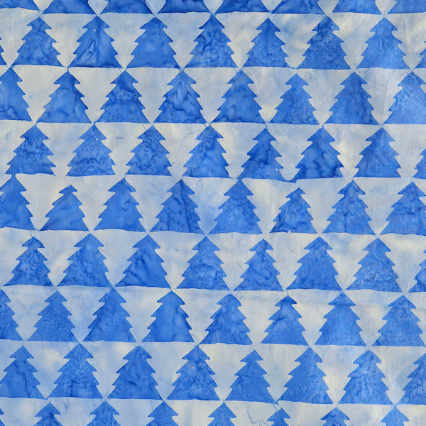 Sky Blue Triangle Trees: Blue and White Quilting Fabric by Island Batiks sec4