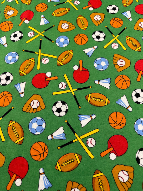 Sports Equipment Flannel - Cotton Flannel Fabric -  44/45" Wide - 100% Cotton