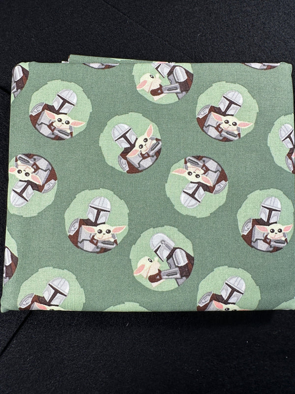 Star Wars - Cotton Fabric - Mandalorian/Grogu - 2 Yard Precut $5.98 each - 100% Cotton Fabric