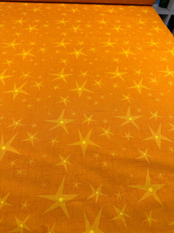 Stars on Orange Cotton Fabric - 44/45" Wide - 100% Cotton AI2