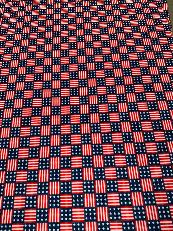 Stars & Stripes Checkers - Minky Fabric