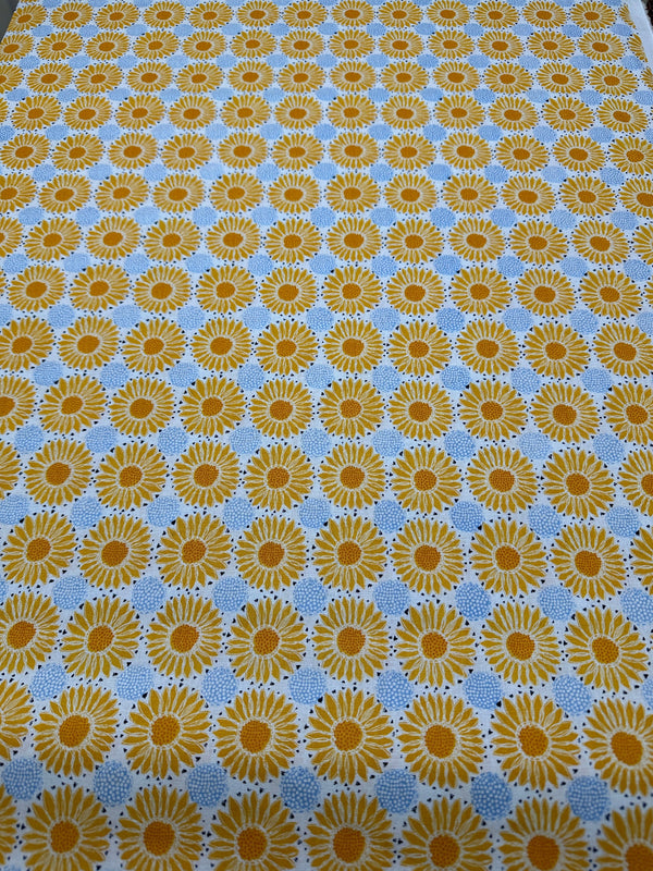 Sunflowers on Baby Blue Quilting Fabric - 44/45" Wide - 100% Cotton - Sec 1