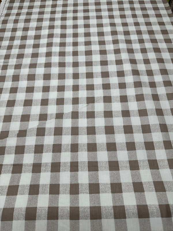 Tan Checkers - 44/45" Wide - 100% Cotton sec ST