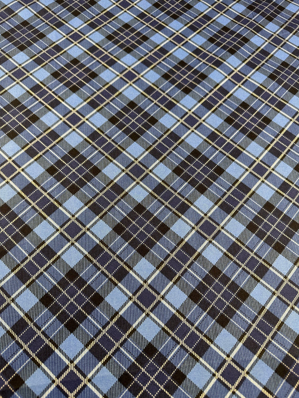 Tartan Blue Plaid - 44/45" Wide - 100% Cotton sec ST