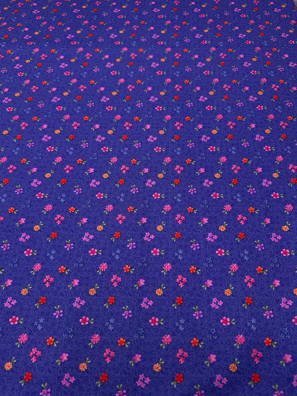 Tiny Flowers on Blue Cotton - 44/45" Wide - 100% Cotton sec ST