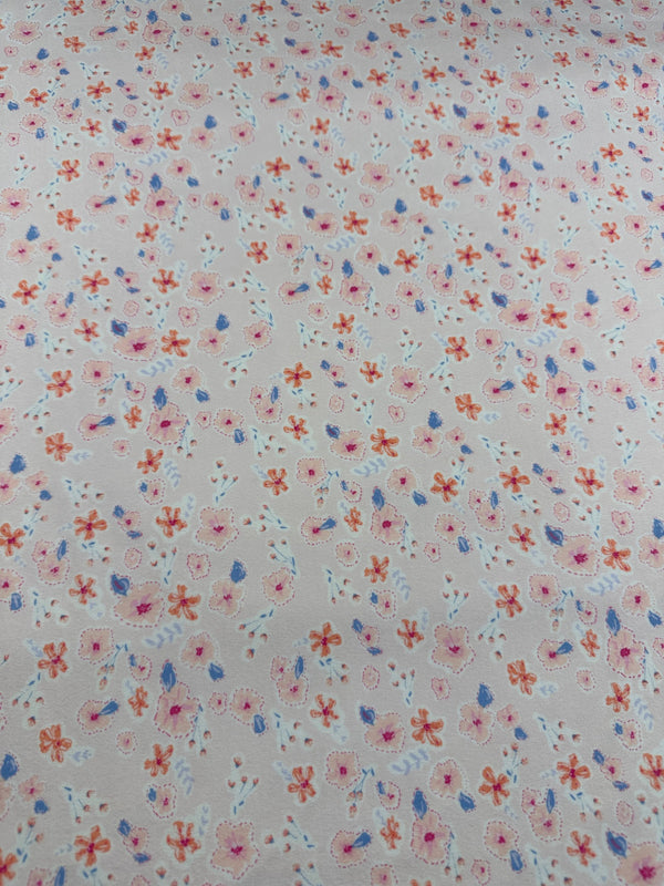 Tiny Flowers on Pink Flannel - Cotton Flannel Fabric -  44/45" Wide - 100% Cotton