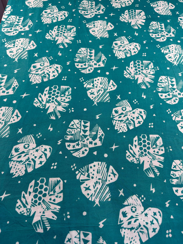 Turquoise Batik Cotton - 44/45" Wide - 100% Cotton Fabric