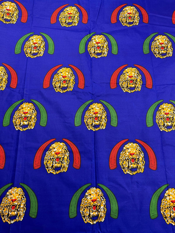 Vlisco African Fabric - Wax Block Print Cotton Fabric -  44" wide - 100% Cotton