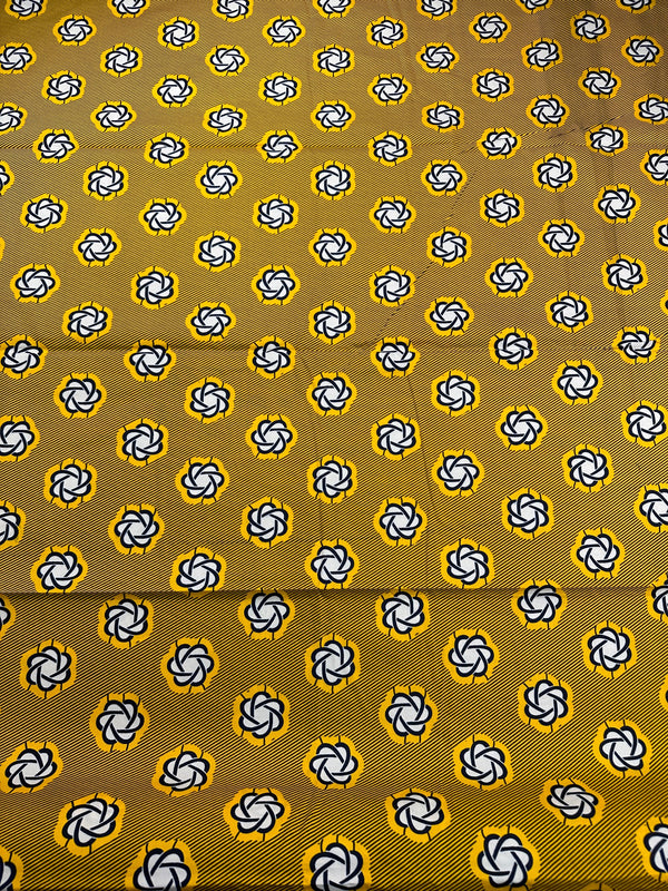 Vlisco African Fabric - Wax Block Print Cotton Fabric -  44" wide - 100% Cotton