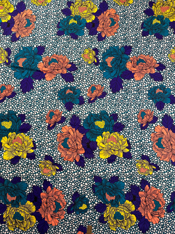 Vlisco African Prints - Wax Block Prints Cotton Fabric - 44" wide - 100% Cotton