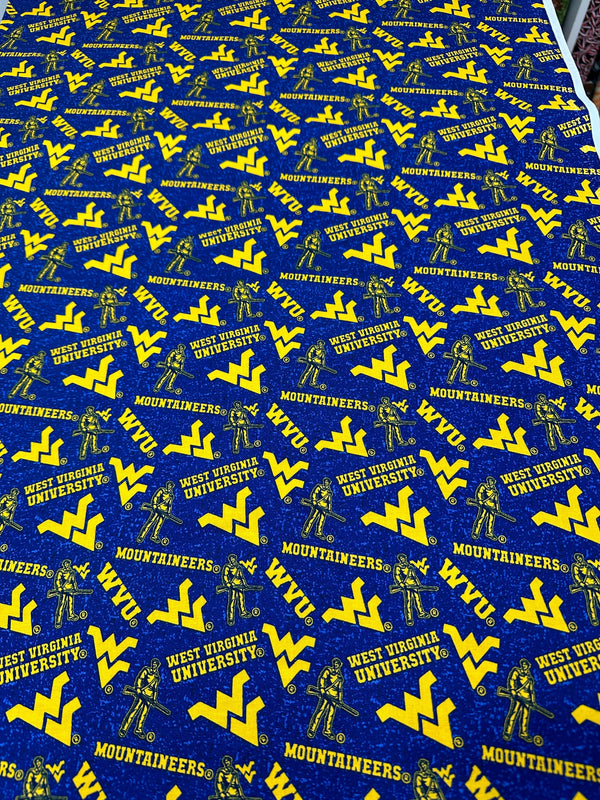 West Virginia Mountaineers - 44/45" Wide - 100% Cotton sec ST