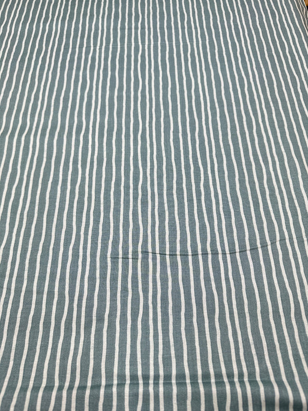 White Lines Green Cotton - 44/45" Wide - 100% Cotton - Sec3